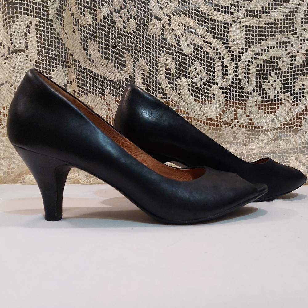 Clarks Black Leather Heels